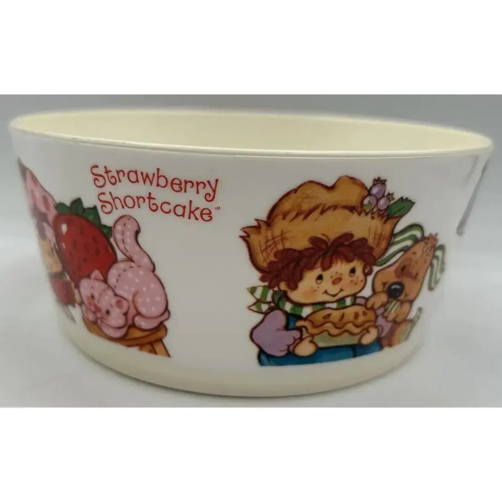 Vintage‎ 1980's Strawberry Shortcake Deka 3 Piece Plastic Dish Meal U115Set B